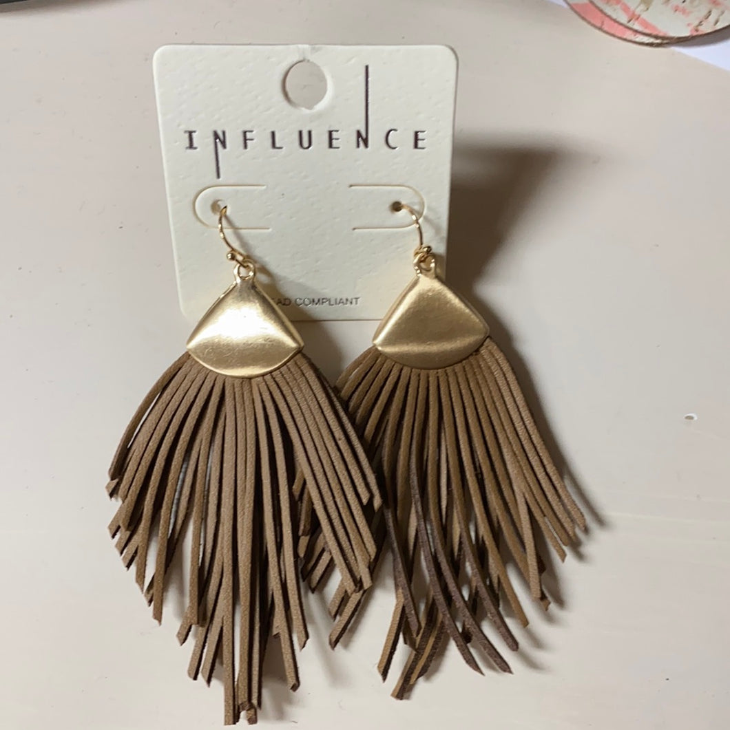 Brown Fringe Earrings