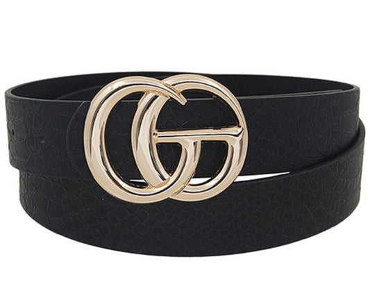 Snakeskin Pattern Faux Leather Belt