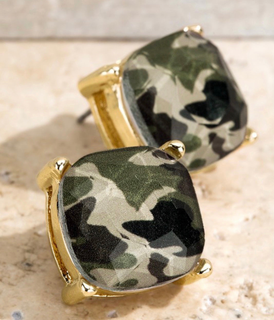 Camo Stud Earrings