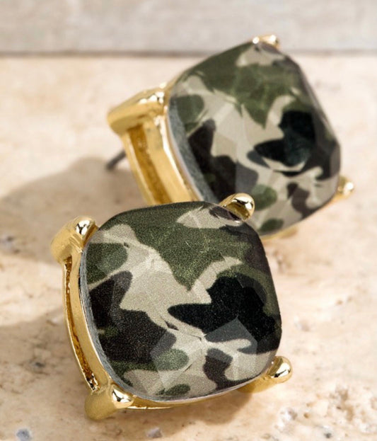 Camo Stud Earrings
