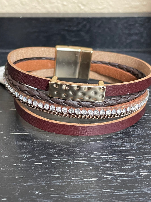 Burgundy Magnetic Bracelet