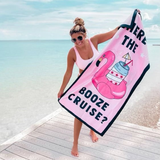 Booze Cruise Beach Towel