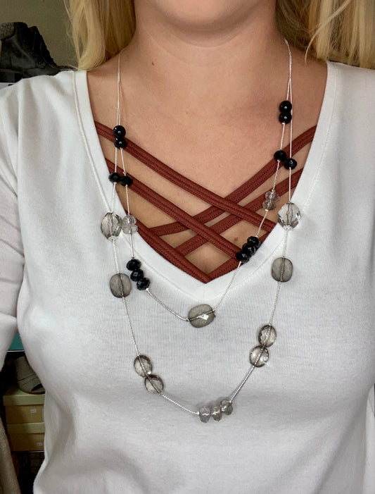 Double Layer Necklace & Earring Set