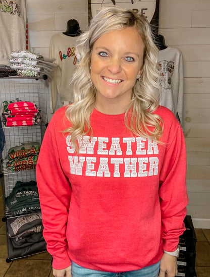 Red Sweater Weather Sweatshirt