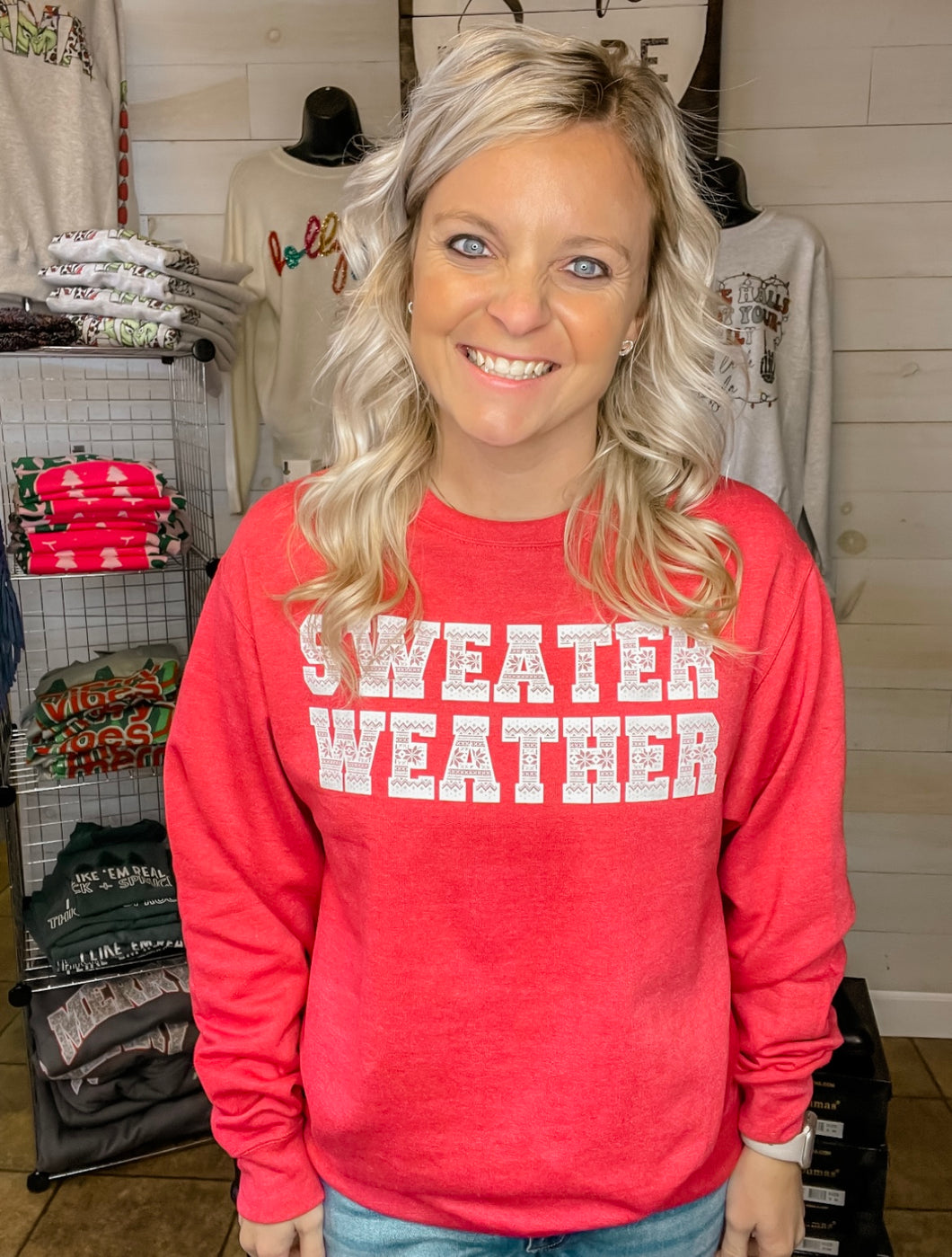 Red Sweater Weather Sweatshirt