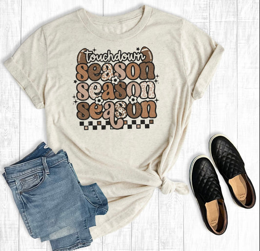 Retro Touchdown Season Grid Graphic Tee