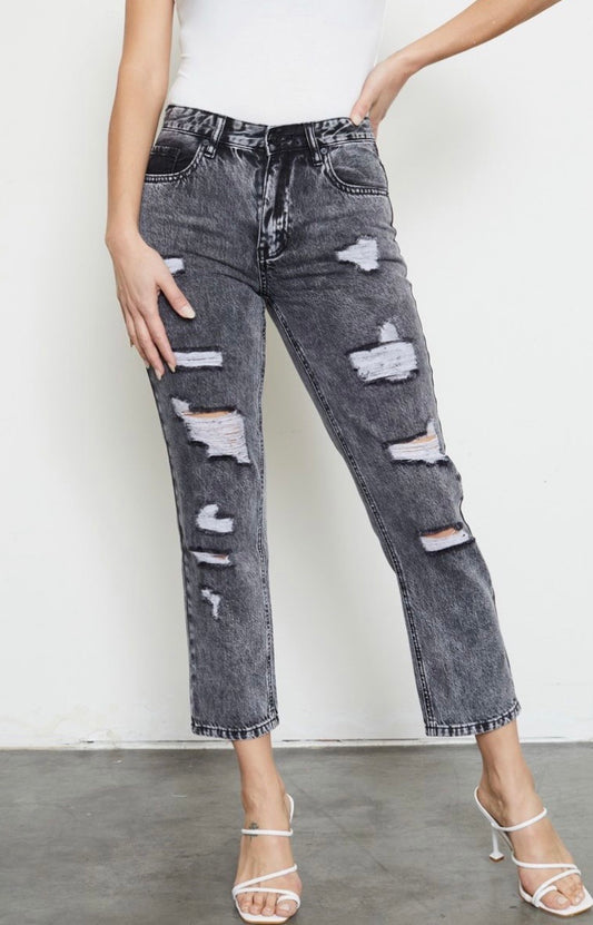Black Acid Wash KanCan Jeans