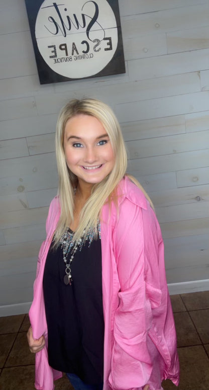 Pink Cowgirl Button Down Top